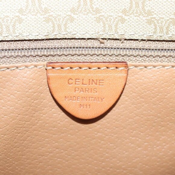 CELINE Macadam Canvas Shoulder Bag Beige Brown Gold Auth kk341V - Picture 13 of 16